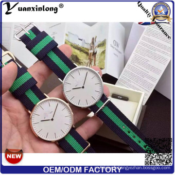 Yxl-100 2016 Montre Usine En Acier Inoxydable Coloré Nato Nylon Bande Montre-Bracelet Drees Lady Casual Hommes Montres